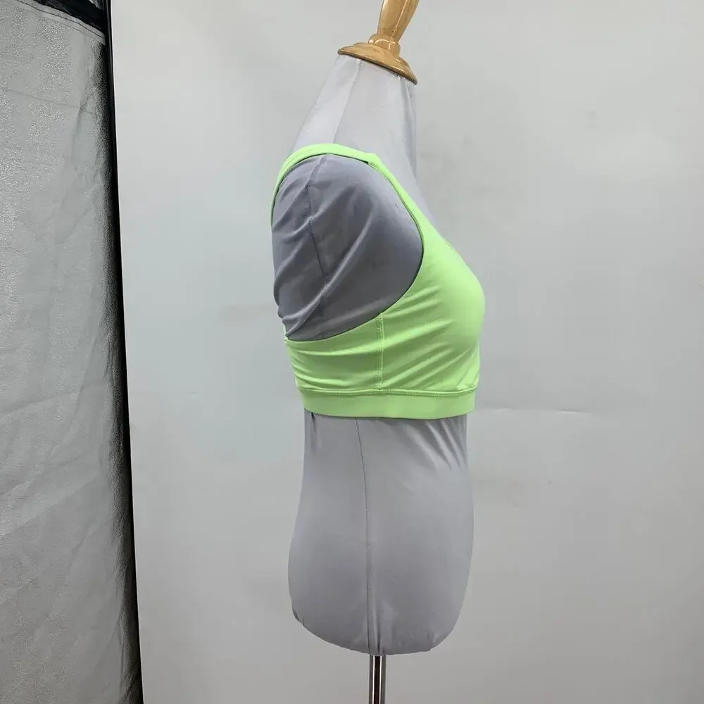 Lululemon Sports Bra Women 8 Acid Lime Longline Strappy Crossback Padded Support